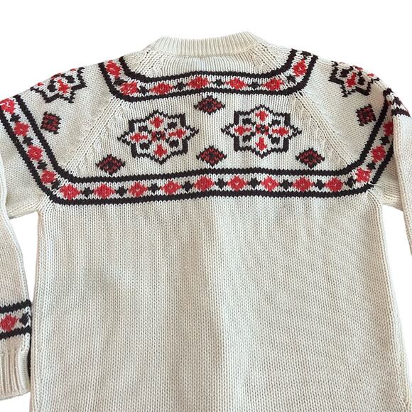 VTG 50s Kimlon by RBK Importers Ivory Floral Knit Sweater Cardigan Size S/M - Picture 2 of 5